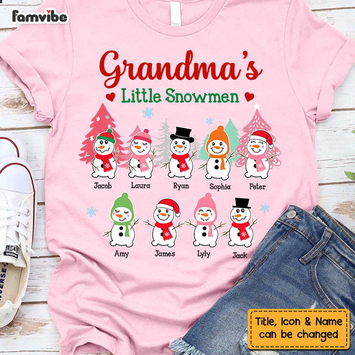 Personalized Grandkids Nana's Little Snowmen Christmas Shirt - Hoodie - Sweatshirt NB42 58O47 1