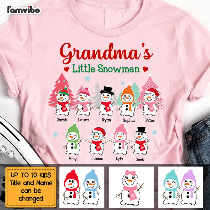 Personalized Grandkids Nana's Little Snowmen Christmas Shirt - Hoodie - Sweatshirt NB42 58O47 1