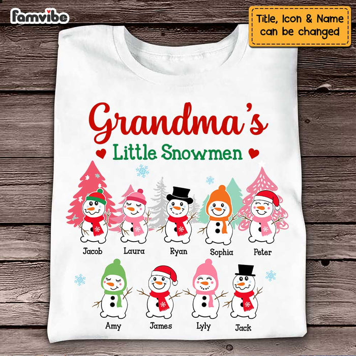 Personalized Grandkids Nana's Little Snowmen Christmas Shirt - Hoodie - Sweatshirt NB42 58O47 1