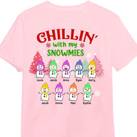 Personalized Grandkids Chillin With My Snowmies Grandma Snowman Christmas Shirt - Hoodie - Sweatshirt NB43 58O28 thumb 1