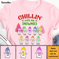 Personalized Grandkids Chillin With My Snowmies Grandma Snowman Christmas Shirt - Hoodie - Sweatshirt NB43 58O28 thumb 1