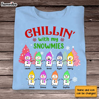Personalized Grandkids Chillin With My Snowmies Grandma Snowman Christmas Shirt - Hoodie - Sweatshirt NB43 58O28 thumb 1