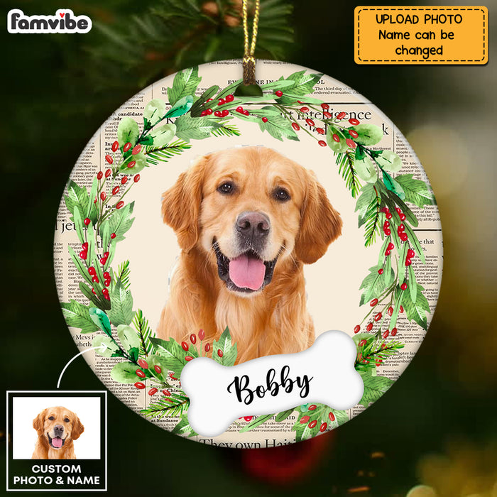 Personalized Dog Christmas Photo Circle Ornament NB81 32O69 1