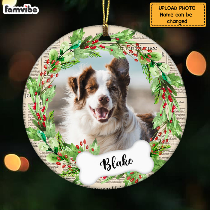 Personalized Dog Christmas Photo Circle Ornament NB81 32O69 1