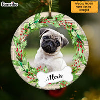 Personalized Dog Christmas Photo Circle Ornament NB81 32O69 thumb 1
