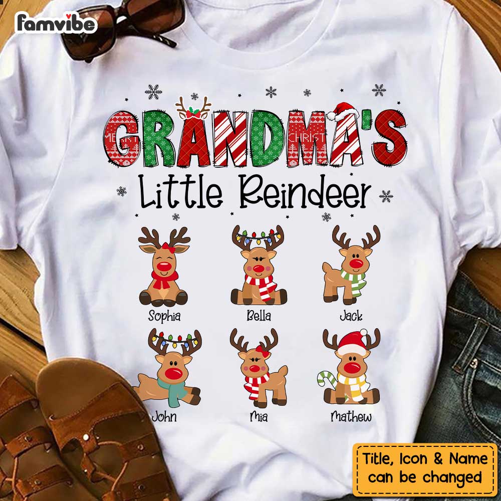 Personalized Grandma Little Reindeer Shirt NB81 85O47 Primary Mockup