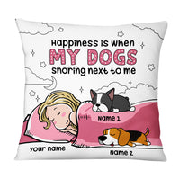 Personalized Happiness With My Dog Drawing Pillow NB94 23O69 thumb 1