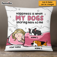 Personalized Happiness With My Dog Drawing Pillow NB94 23O69 thumb 1