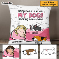 Personalized Happiness With My Dog Drawing Pillow NB94 23O69 thumb 1
