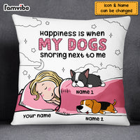 Personalized Happiness With My Dog Drawing Pillow NB94 23O69 thumb 1