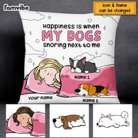 Personalized Happiness With My Dog Drawing Pillow NB94 23O69 thumb 1