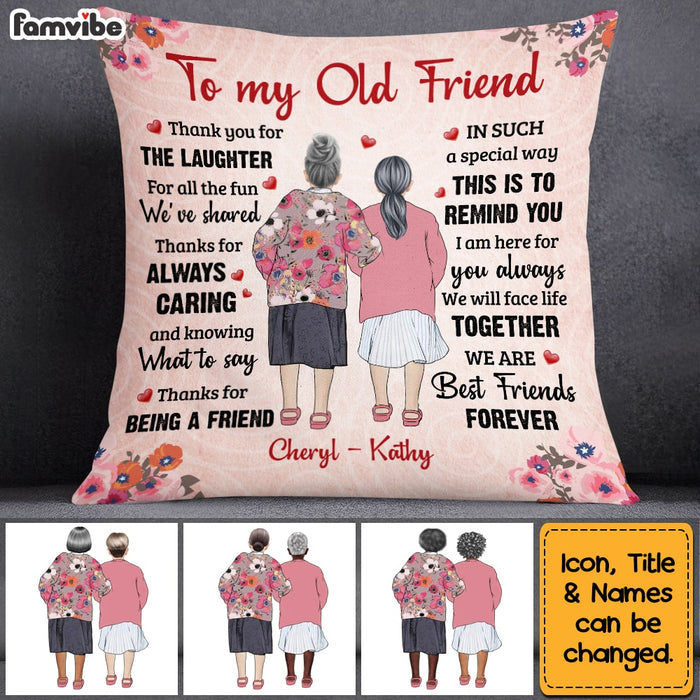 Personalized Old Friends Senior Lady Friendship Thank You Pillow NB71 58O53 1
