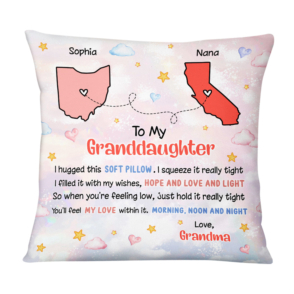 Personalized To My Granddaughter Hug This Long Distance Pillow NB245 23O73 Primary Mockup