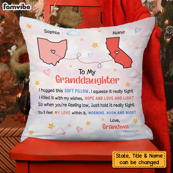 Personalized To My Granddaughter Hug This Long Distance Pillow NB245 23O73 1