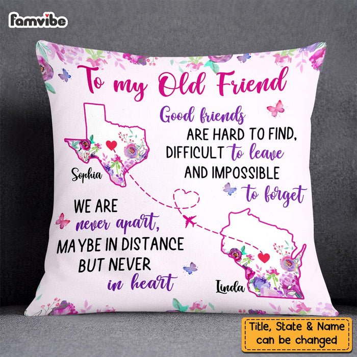 Personalized To My Old Friend Long Distance Pillow NB42 23O58 1