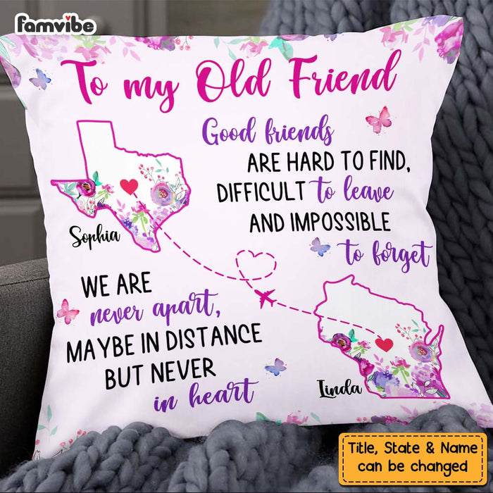 Personalized To My Old Friend Long Distance Pillow NB42 23O58 1
