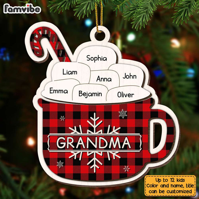 Personalized Grandma Sugar Cocoa Marshmallows Ornament NB71 36O28 1