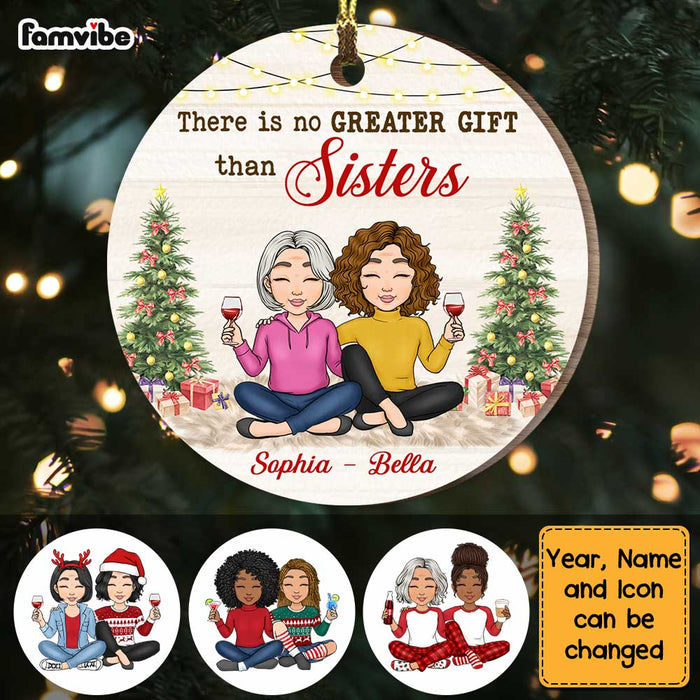 Personalized There's no Greater Gift Than Sisters Circle Ornament NB73 36O47 1