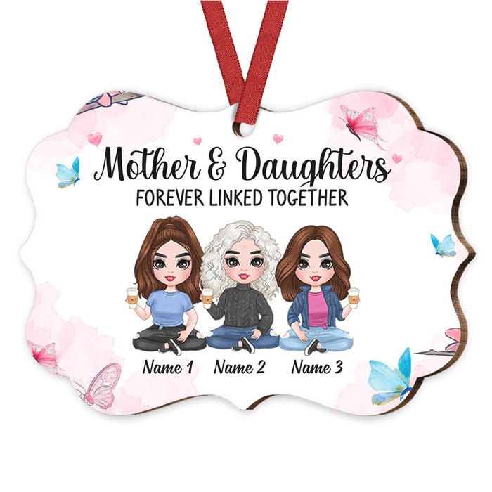 Personalized Mom Daughter Forever Linked Together Benelux Ornament NB53 32O69 1