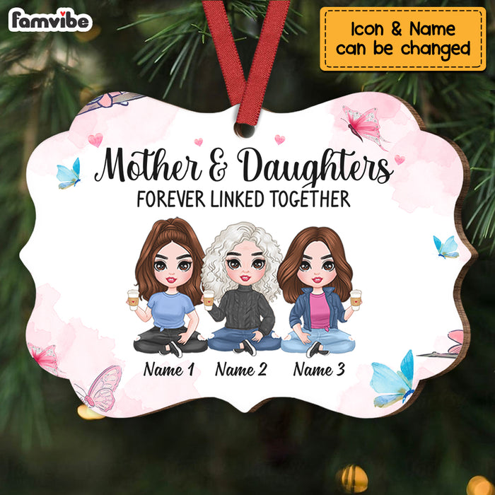 Personalized Mom Daughter Forever Linked Together Benelux Ornament NB53 32O69 1