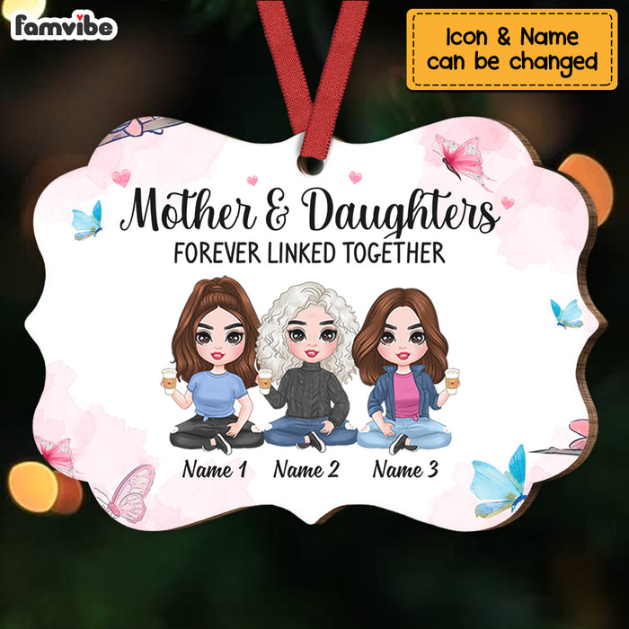 Personalized Mom Daughter Forever Linked Together Benelux Ornament NB53 32O69 1