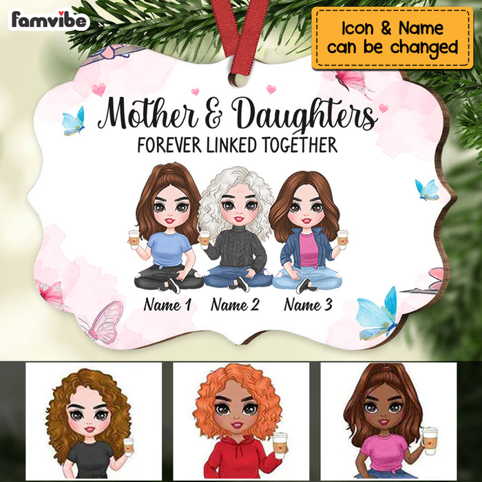 Personalized Mom Daughter Forever Linked Together Benelux Ornament NB53 32O69 1