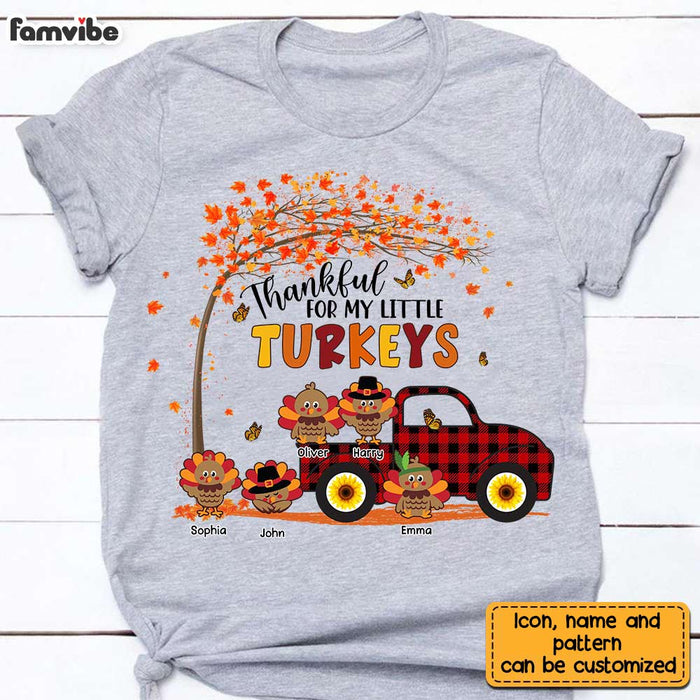 Personalized Grandma Thankful For My Little TurKeys Fall Truck Shirt - Hoodie - Sweatshirt NB52 32O28 1