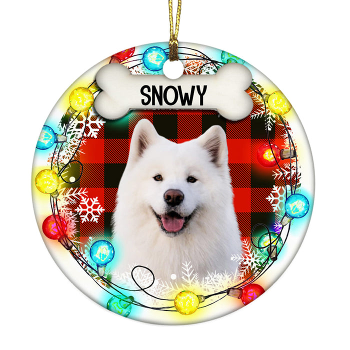 Personalized Dog Christmas Photo Circle Ornament NB161 85O58 1