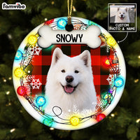 Personalized Dog Christmas Photo Circle Ornament NB161 85O58 thumb 1
