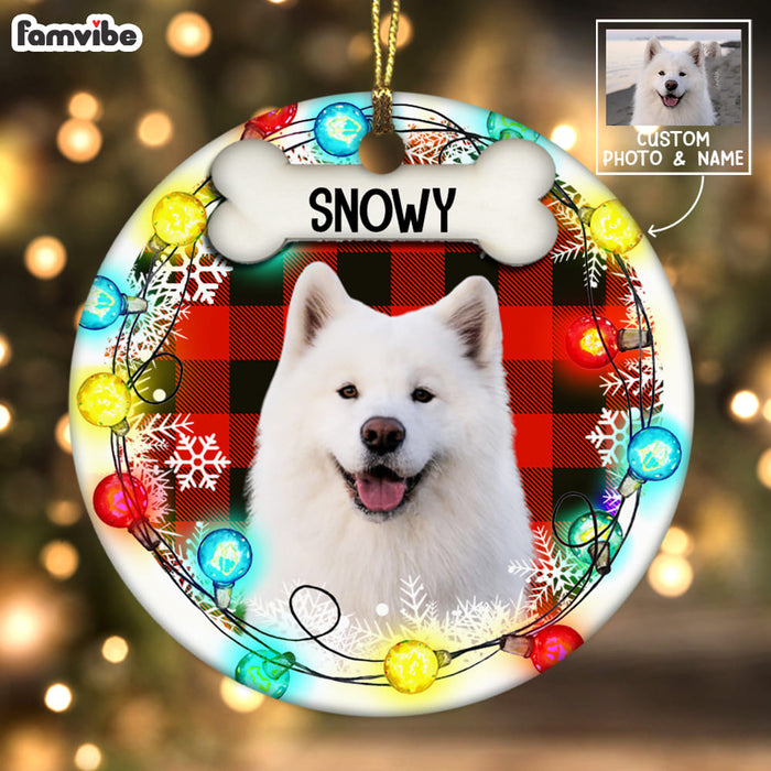 Personalized Dog Christmas Photo Circle Ornament NB161 85O58 1
