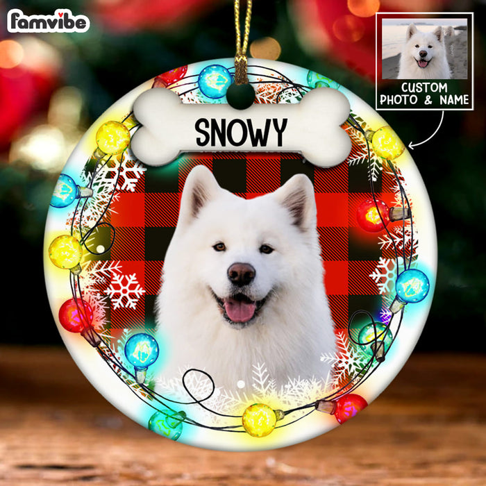 Personalized Dog Christmas Photo Circle Ornament NB161 85O58 1