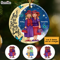 Personalized Old Friends Love To The Moon And Back Circle Ornament NB71 30O53 thumb 1