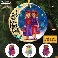 Personalized Old Friends Love To The Moon And Back Circle Ornament NB71 30O53 thumb 1