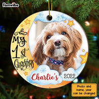 Personalized My First Christmas Dog Photo Circle Ornament NB51 23O28 thumb 1