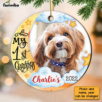 Personalized My First Christmas Dog Photo Circle Ornament NB51 23O28 thumb 1