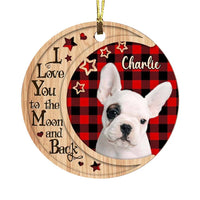 Personalized Dog On The Moon Photo Circle Ornament NB55 30O58 thumb 1