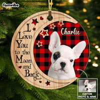 Personalized Dog On The Moon Photo Circle Ornament NB55 30O58 thumb 1
