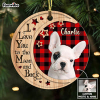 Personalized Dog On The Moon Photo Circle Ornament NB55 30O58 thumb 1