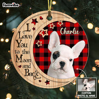 Personalized Dog On The Moon Photo Circle Ornament NB55 30O58 thumb 1