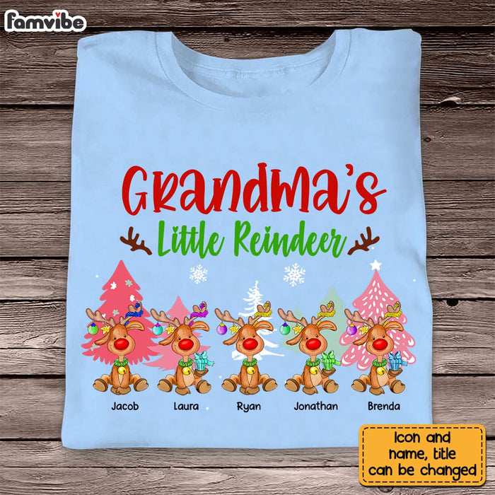 Personalized Grandma's Little Reindeer Shirt - Hoodie - Sweatshirt NB91 23O28 1