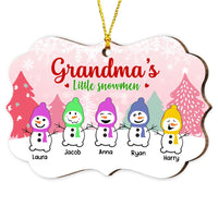 Personalized Grandma's Little Snowmen Christmas Benelux Ornament NB81 58O28 thumb 1