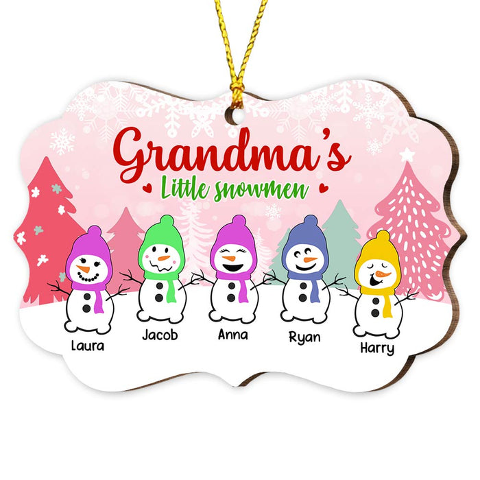 Personalized Grandma's Little Snowmen Christmas Benelux Ornament NB81 58O28 1