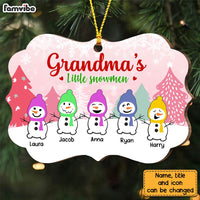 Personalized Grandma's Little Snowmen Christmas Benelux Ornament NB81 58O28 thumb 1