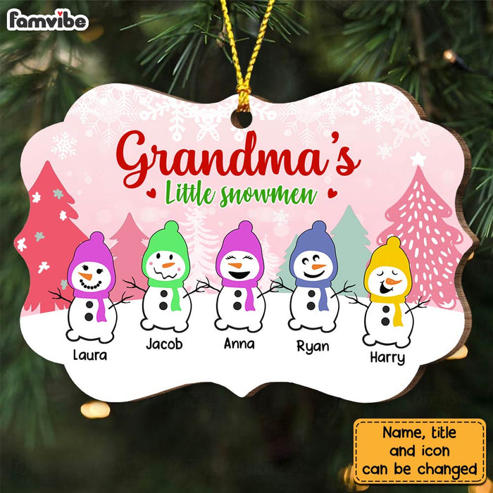 Personalized Grandma's Little Snowmen Christmas Benelux Ornament NB81 58O28 1