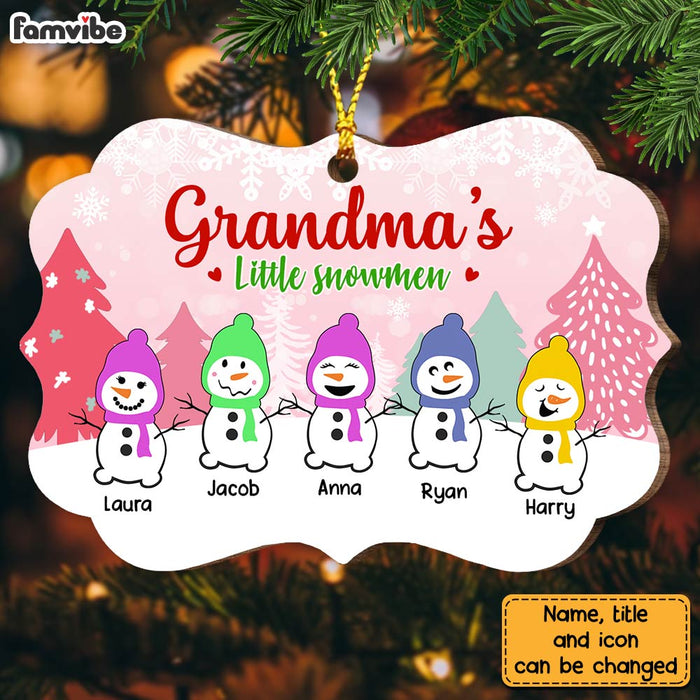 Personalized Grandma's Little Snowmen Christmas Benelux Ornament NB81 58O28 1