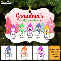 Personalized Grandma's Little Snowmen Christmas Benelux Ornament NB81 58O28 thumb 1
