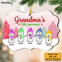 Personalized Grandma's Little Snowmen Christmas Benelux Ornament NB81 58O28 thumb 1