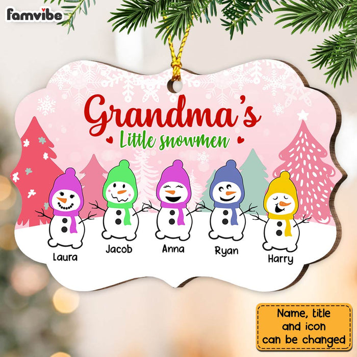 Personalized Grandma's Little Snowmen Christmas Benelux Ornament NB81 58O28 1