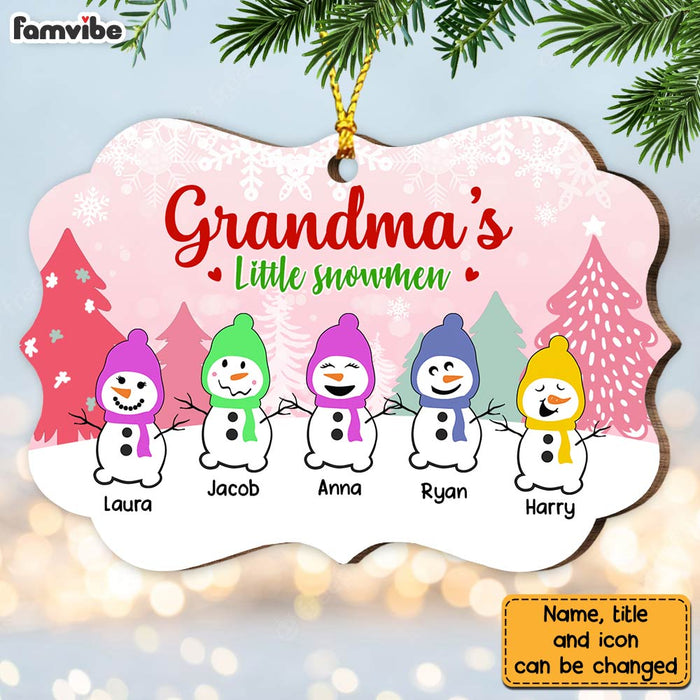 Personalized Grandma's Little Snowmen Christmas Benelux Ornament NB81 58O28 1