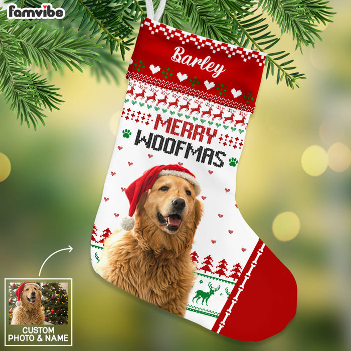 Personalized Christmas Stocking with Your Dog's Funny Photo - Famvibe